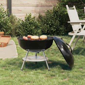 ARDEBO.de - Holzkohlegrill 36,5 x 36,5 x 40 cm Schwarz