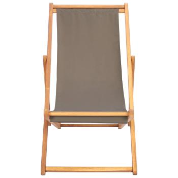 Liegestuhl Taupe Massivholz Teak