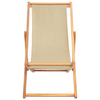 Liegestuhl Beige Massivholz Teak