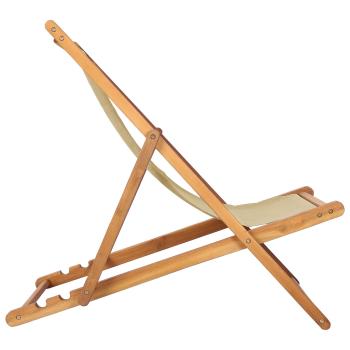 Liegestuhl Beige Massivholz Teak