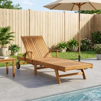 ARDEBO.de - Sonnenliege Massivholz Teak Braun