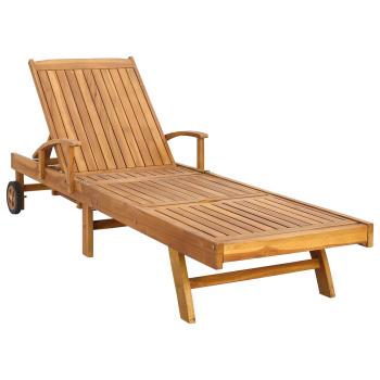Sonnenliege Massivholz Teak Braun