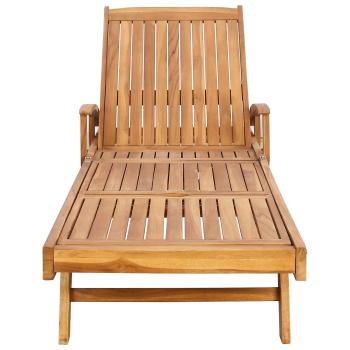 Sonnenliege Massivholz Teak Braun