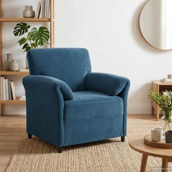 ARDEBO.de - 1-Sitzer Sofa Blau 88 x 83 x 95 cm Samt