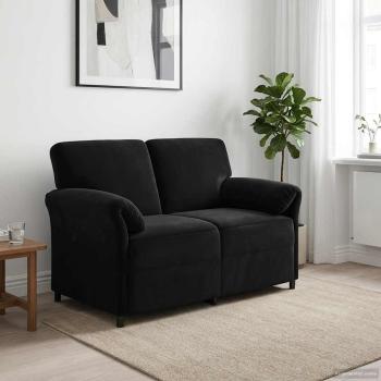 ARDEBO.de - 2-Sitzer Sofa Schwarz 138 x 83 x 95 cm Samt