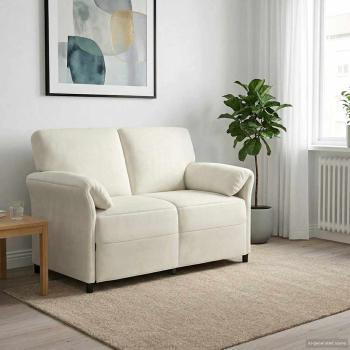 ARDEBO.de - 2-Sitzer Sofa Creme 138 x 83 x 95 cm Samt