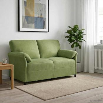 ARDEBO.de - 2-Sitzer Sofa Hellgrün 158 x 83 x 95 cm Samt