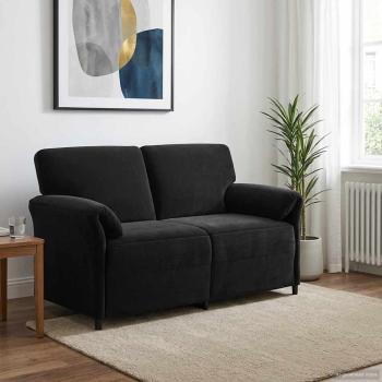ARDEBO.de - 2-Sitzer Sofa Schwarz 158 x 83 x 95 cm Samt