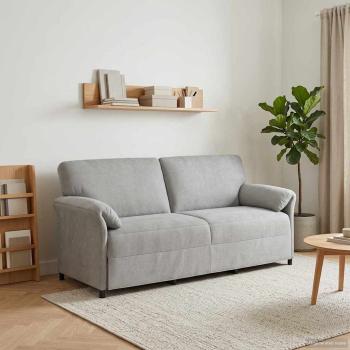 ARDEBO.de - 3-Sitzer-Sofa Hellgrau 198 x 83 x 95 cm Samt