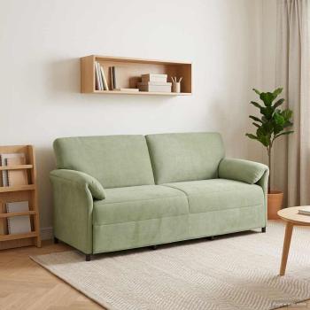 ARDEBO.de - 3-Sitzer-Sofa Hellgrün 198 x 83 x 95 cm Samt