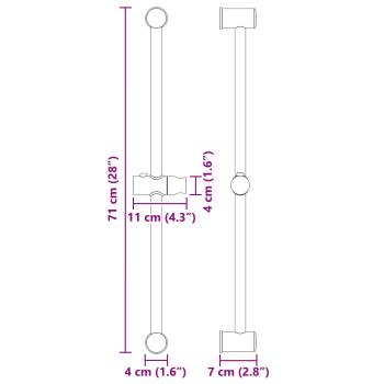 Duschkopfhalter Chrom 70 cm Edelstahl