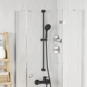 ARDEBO.de - Duschkopfhalter Schwarz 100 cm Edelstahl