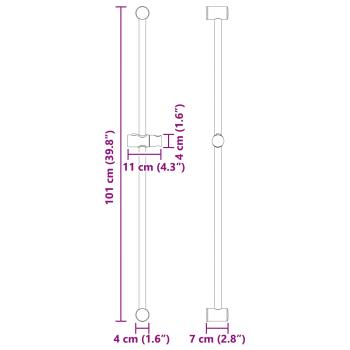 Duschkopfhalter Schwarz 100 cm Edelstahl