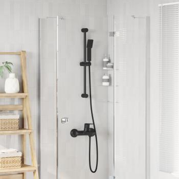 ARDEBO.de - Duschsystem-Set Schwarz 70 cm Edelstahl