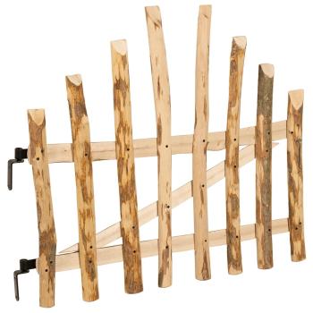 Bogenzauntor 100 x 90 cm Imprägniertes Haselholz Natur