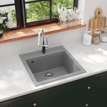 ARDEBO.de - Granitspüle Einzelbecken Grau