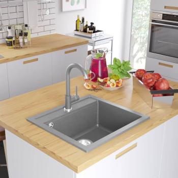 ARDEBO.de - Granitspüle Einzelbecken Grau