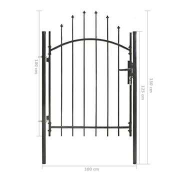 Gartentor Woerden Stahl 1x1 m Schwarz