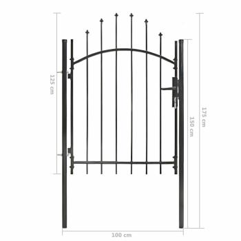Gartentor Woerden Stahl 1x1,25 m Schwarz