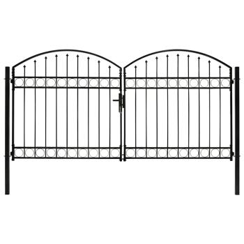 ARDEBO.de - Zauntor ASSEN Doppeltür mit Bogenabschluss Stahl 300 x 150 cm