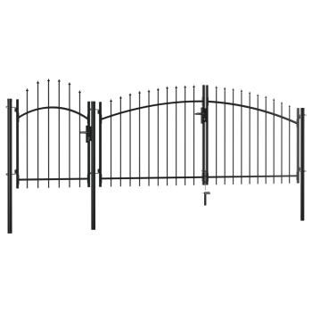 Gartentor Woerden Stahl 1,5 x 4 m Schwarz