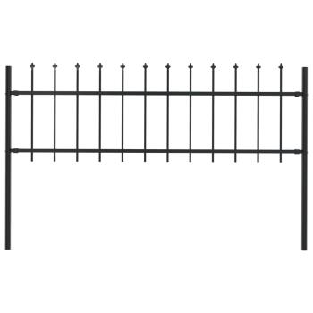 ARDEBO.de - Gartenzaun Woerden mit Speerspitze Stahl 181 x 60 cm Schwarz