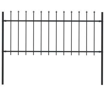 ARDEBO.de - Gartenzaun Woerden mit Speerspitze Stahl 181 x 80 cm Schwarz