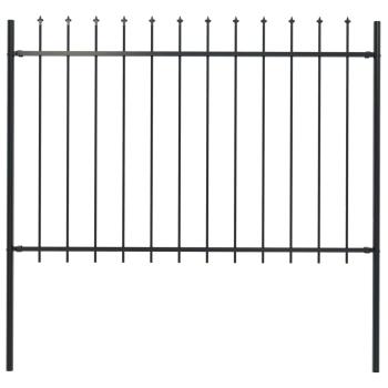 ARDEBO.de - Gartenzaun Woerden mit Speerspitze Stahl 181 x 120 cm Schwarz