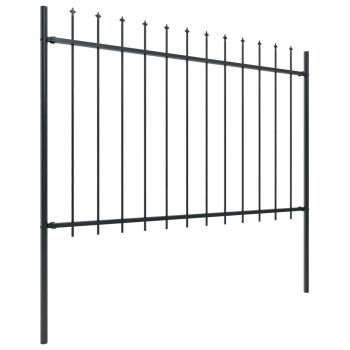 Gartenzaun Woerden mit Speerspitze Stahl 181 x 120 cm Schwarz