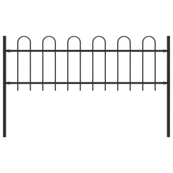 ARDEBO.de - Gartenzaun BOXTEL mit Bügelaufsatz Stahl 181 x 60 cm Schwarz
