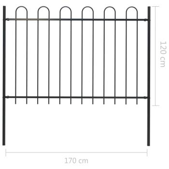 Gartenzaun BOXTEL mit Bügelaufsatz Stahl 181 x 120 cm Schwarz
