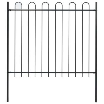 ARDEBO.de - Gartenzaun BOXTEL mit Bügelaufsatz Stahl 181 x 150 cm Schwarz