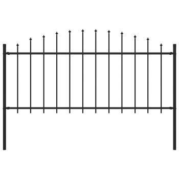 ARDEBO.de - Gartenzaun Woerden mit Speerspitze Stahl 170 x 75 cm Schwarz