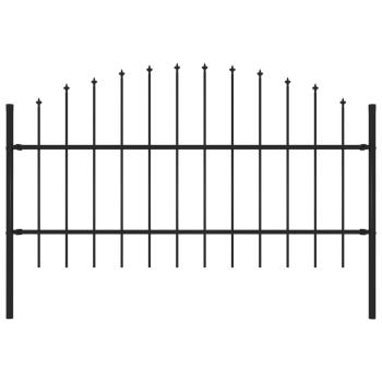 ARDEBO.de - Gartenzaun Woerden mit Speerspitze Stahl 170 x 100 cm Schwarz