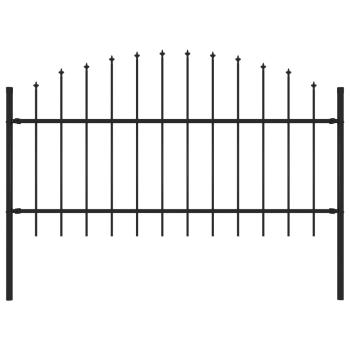 ARDEBO.de - Gartenzaun Woerden mit Speerspitze Stahl 170 x 125 cm Schwarz