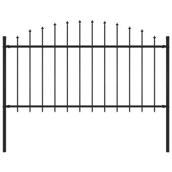 ARDEBO.de - Gartenzaun Woerden mit Speerspitze Stahl 170 x 150 cm Schwarz
