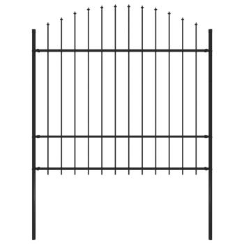 ARDEBO.de - Gartenzaun Woerden mit Speerspitze Stahl 170 x 175 cm Schwarz