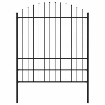 ARDEBO.de - Gartenzaun Woerden mit Speerspitze Stahl 170 x 200 cm Schwarz
