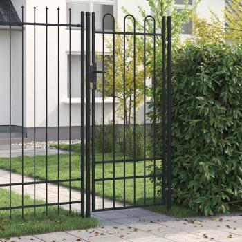 ARDEBO.de - Zauntor BOXTEL Einzeltür mit Bogenabschluss Stahl 1 x 2 m Schwarz