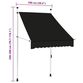 Einziehbare Markise Handbetrieben 100 cm Anthrazit