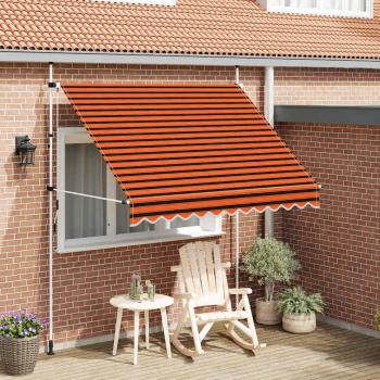 ARDEBO.de - Einziehbare Markise Handbetrieben 250 cm Orange und Braun