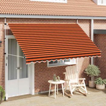 ARDEBO.de - Einziehbare Markise Handbetrieben 350 cm Orange und Braun