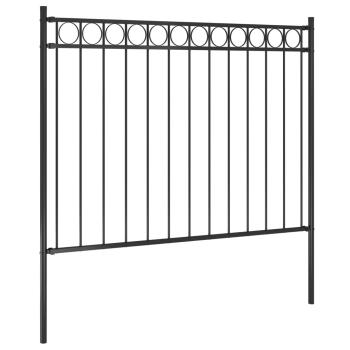 Gartenzaun ASSEN Stahl 1,7 x 1,2 m Schwarz