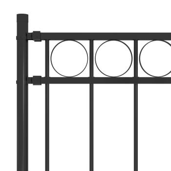 Gartenzaun ASSEN Stahl 1,7 x 1,2 m Schwarz