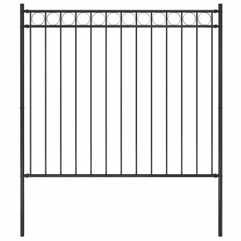 ARDEBO.de - Gartenzaun ASSEN Stahl 1,7 x 1,5 m Schwarz