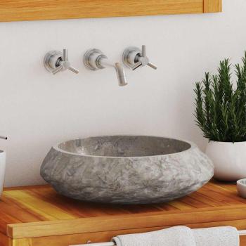ARDEBO.de - Waschbecken Grau Ø40x12 cm Marmor