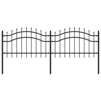 Gartenzaun Woerden mit Speerspitze Schwarz 240 x 75 cm Stahl