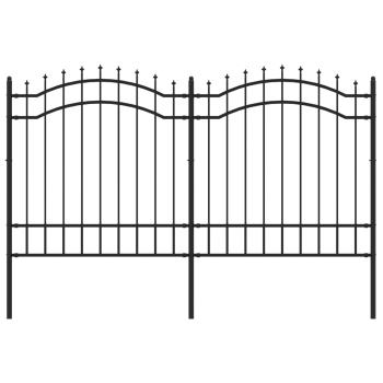 Gartenzaun Woerden mit Speerspitze Schwarz 240 x 125 cm Stahl