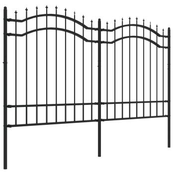 Gartenzaun Woerden mit Speerspitze Schwarz 240 x 125 cm Stahl
