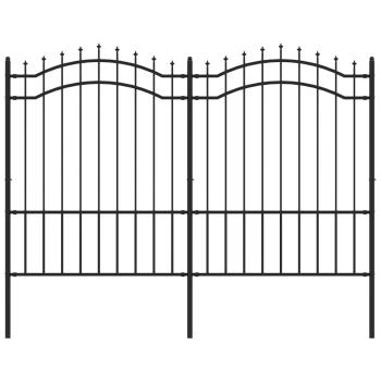 Gartenzaun Woerden mit Speerspitze Schwarz 240 x 150 cm Stahl